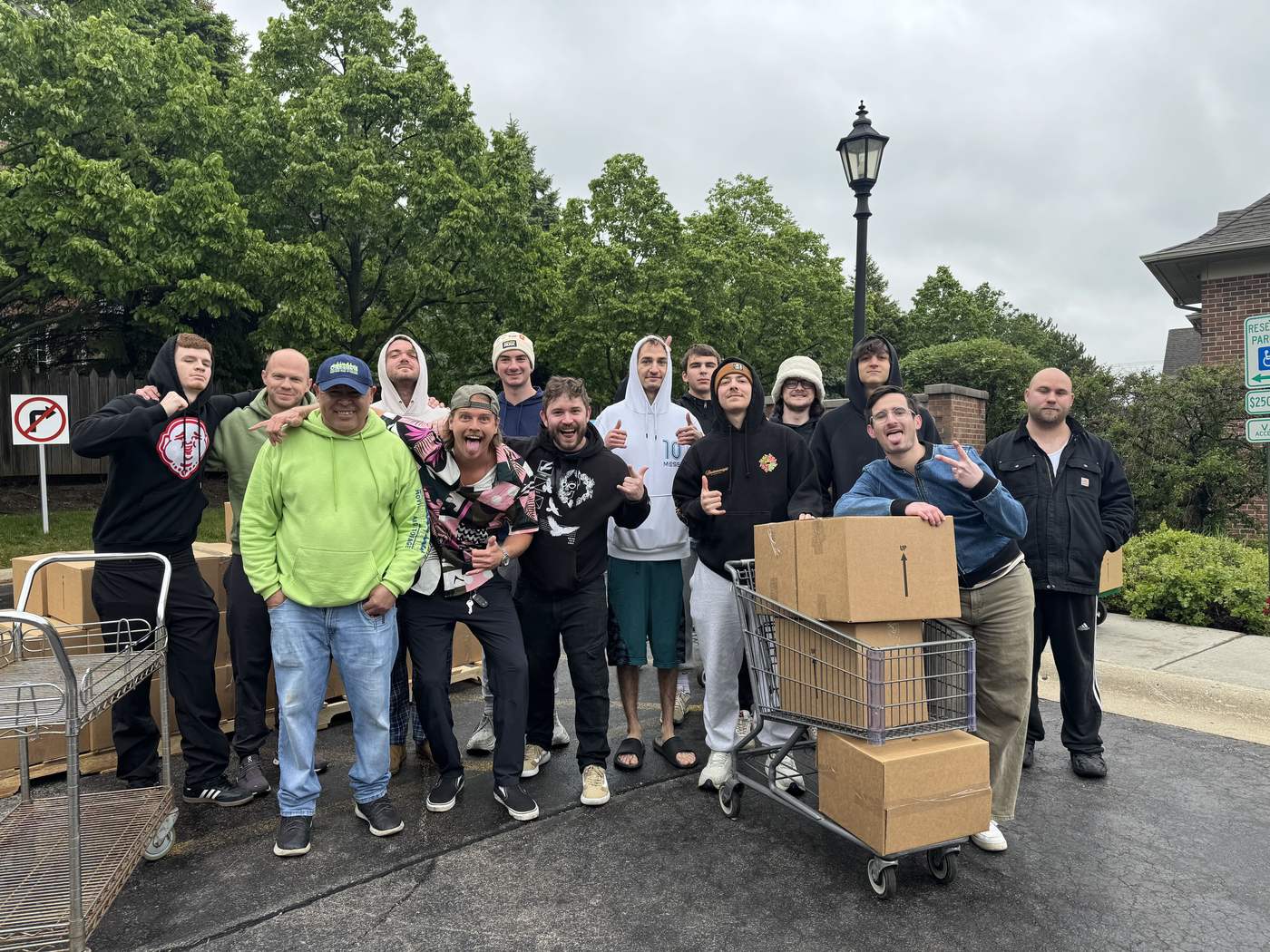 Providence Farm residents volunteering at a local food pantry